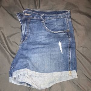 blue jean shorts